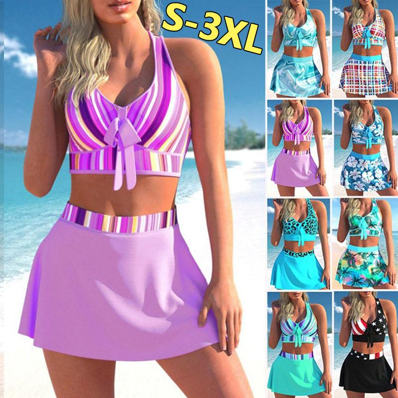 

Женский купальный костюм с лямкой на шее, купальник из двух частей, купальный костюм, бикини с радужным цветочным принтом в горошек