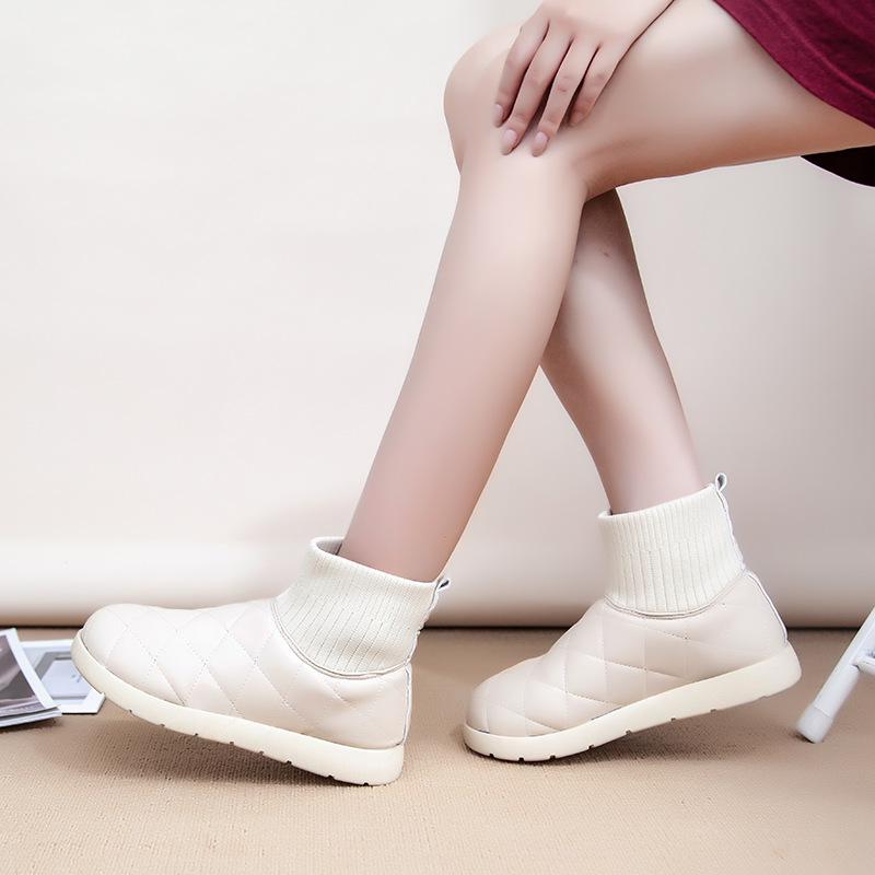 Short snow boots women's 2025 winter new foreign fashion cotton shoes piled thickened waterproof short boots women's shoes