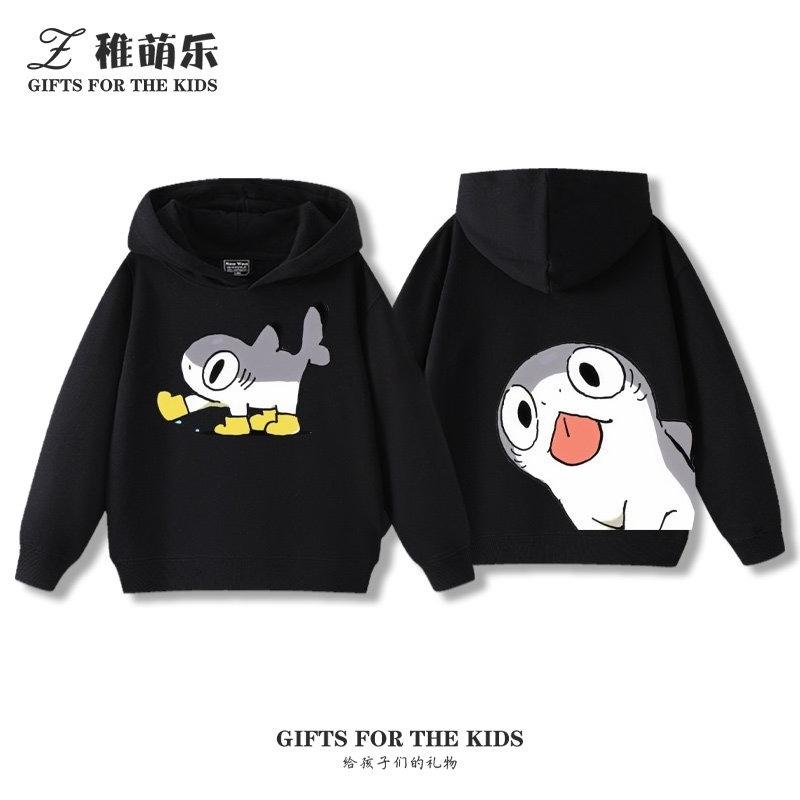 Sudadera con capucha infantil con estampado de dibujos animados para otoño e invierno: ropa deportiva versátil para niños y niñas.