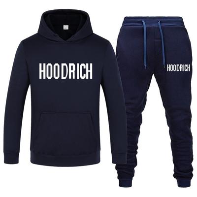 Herren Kapuzenpullover Buchstabendruck Sport Freizeit Kostüm Set 2-teilig
