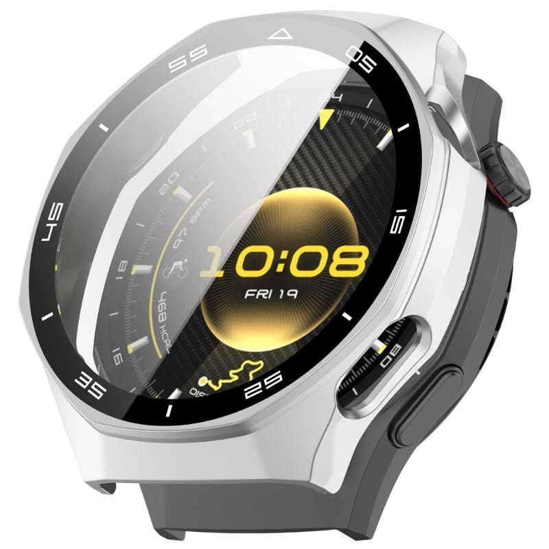 Precise Cut Protective Case With Tempered Glass For 46MM Smartwatch Full Guard Shockproof Cover Easy Snap Installation