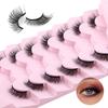 7 Pairs Of Half-Eye False Eyelashes, Dense Curled Eye Tail, Elongated Half-Eye False Eyelashes