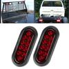 2 Stück 10-LED Seitenmarkierungsleuchte 6 Zoll Rot Oval Wasserdichte LKW-Rückleuchte Aufsatzmontage