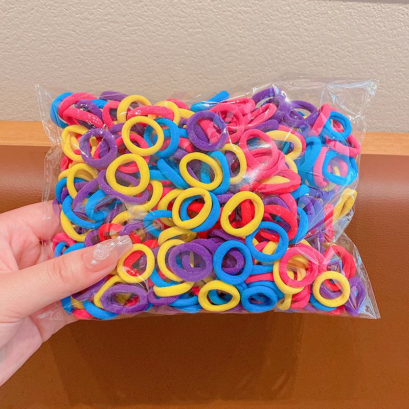 

Бамбуковые резинки для волос для детей, нежные и бесшовные резинки для волос для младенцев, девочек и малышей. Dark color 100 pieces in OPP bag