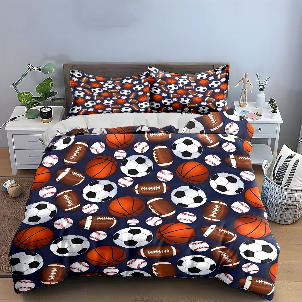 Sports Ball Pattern Bedding Set Bedding Duvet Cover Set Duvet Cover Pillowcases (1 * Duvet Cover 2 * Pillowcases, Without Duvet Insert)
