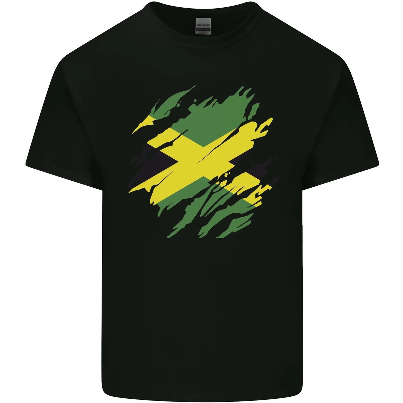 Torn Jamaican Flag Jamaica Day Football Kids T-Shirt Childrens 4XL