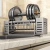 Stainless Steel Kitchen Sink Storage Rack Space Saving Built-in Sponge Rack And Drainage Basket For Kitchen Cleaning And Storage