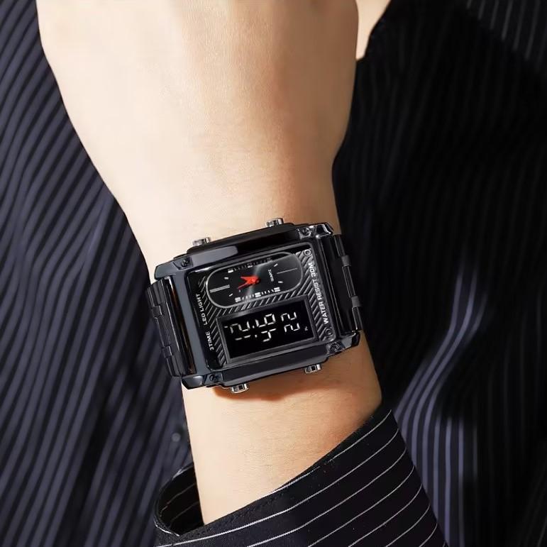 Men's Watch Fashion Casual Creative Electronic Watch Dual Movement Multifunctional Waterproof Watch Men's Watch