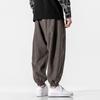 Mid-Rise Elastic Waistband Drawstring Pockets Solid Color Men Bloomers Spring Autumn Thin Style Hip Hop Trousers Streetwear