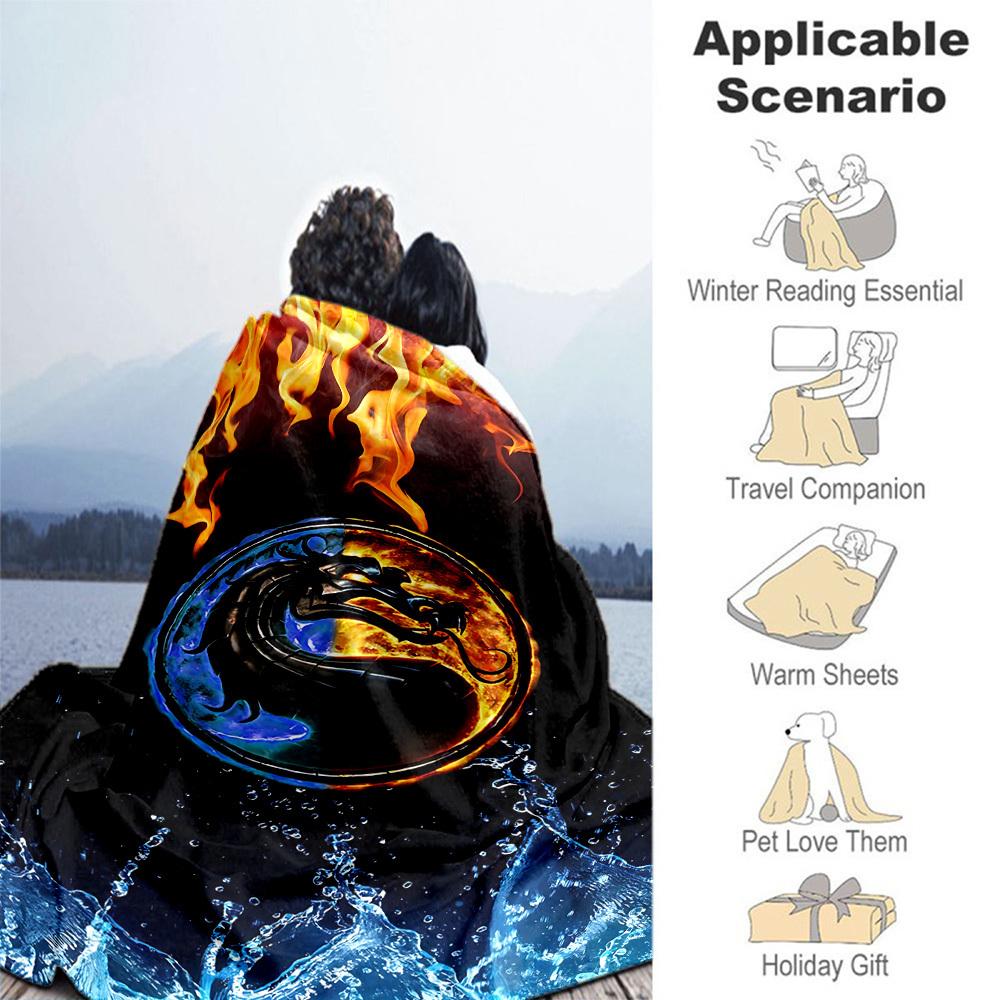 1PC Mortal Kombat Outdoor Blanket Lightweight Flannel, Soft & Warm, All-Season, Outdoor, Camping, Living Room, Office, L1106052