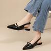 Shoes Female Slingbacks Women's High Heels Fashion Buckle Strap Office and Career New Belt Buckle Closed Toe Sandals