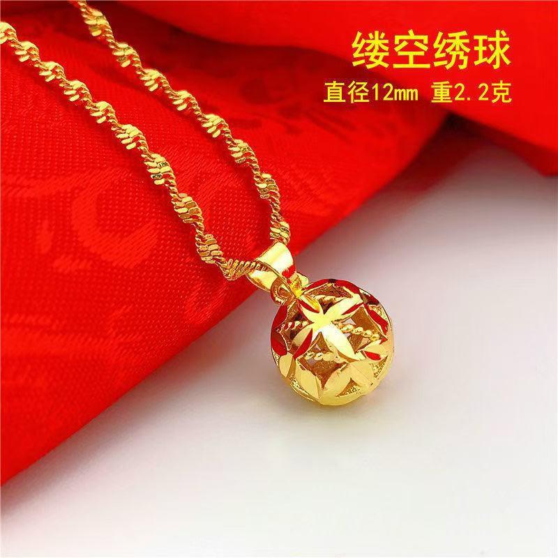 Elegant Gold Plated Alloy Pendant Necklace Women Water Wave Chain Minimalist Floral Geometric Design Locket 21-50cm