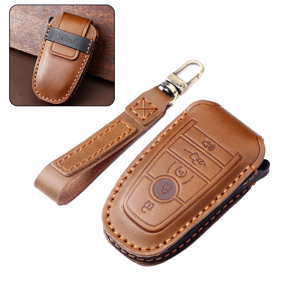 

Чехол для дистанционного ключа с 5 пуговицами, коричневыми украшениями из воловьей кожи