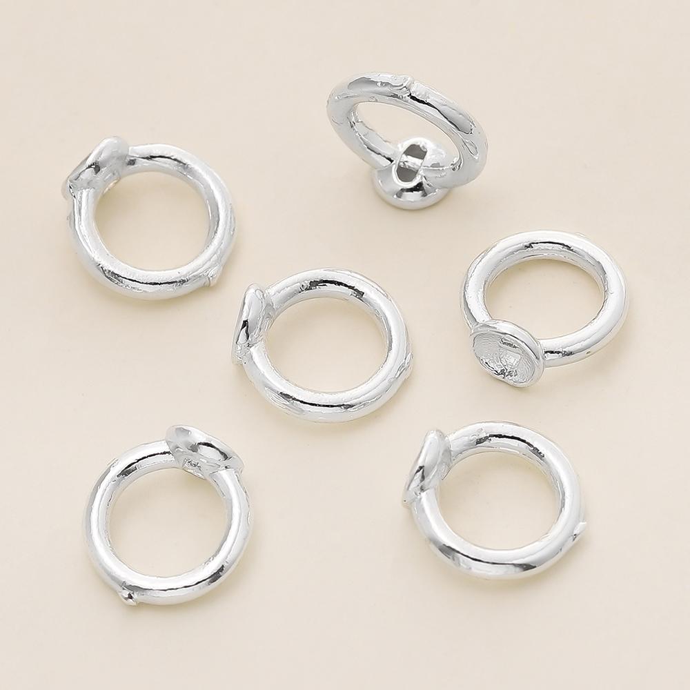 10/20pcs 14/18K Gold Plated Brass End Bead Tip Double Hole Connector Rings for DIY Jewelry Bracelet Necklace Making Supplies