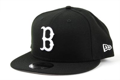 New Era MLB Snapback Cap 9FIFTY BLACK WHITE American League Boston Red Sox &