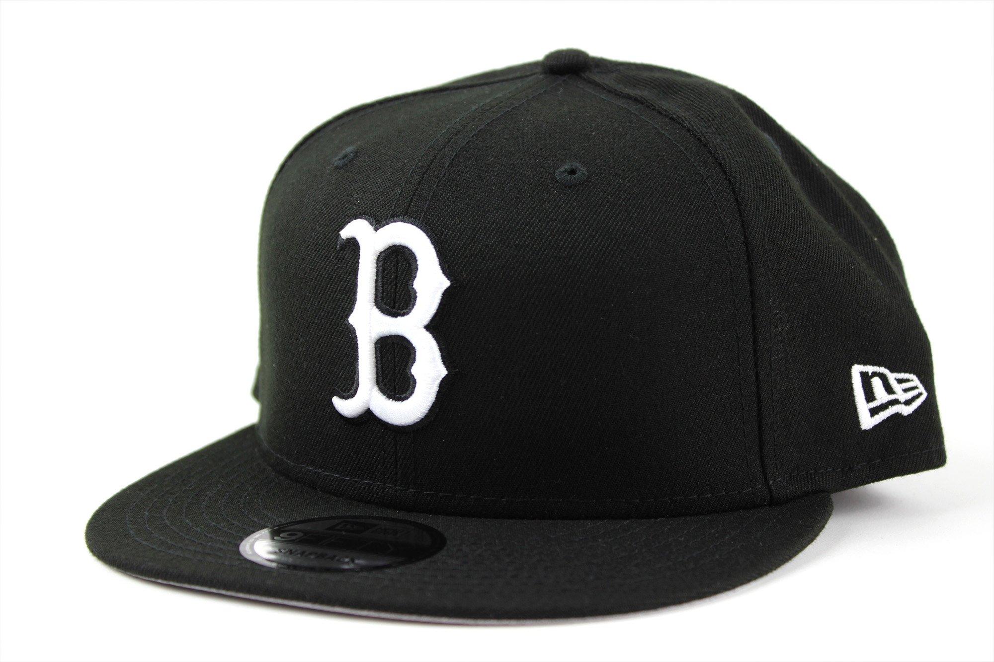 

New Era MLB Snapback Cap 9FIFTY BLACK WHITE American League Boston Red Sox &