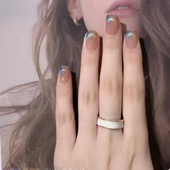 

Ногти ручной работы, двухцветные блестки, стильный маникюр, носимые наклейки для ногтей, хит продаж, готовая продукция L