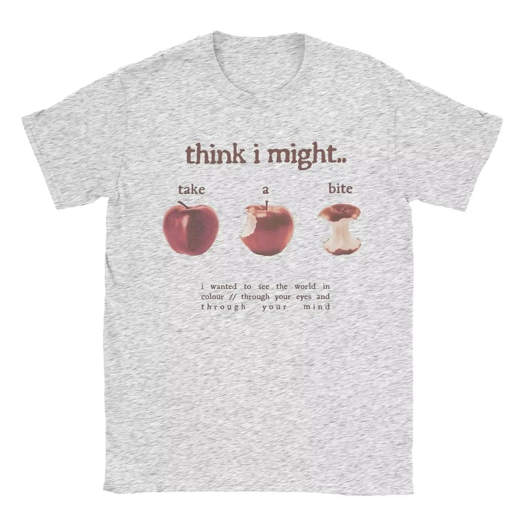 Take A Bite Apple Printed T Shirt Women Clothing Fashion Short Sleeve Round Collar Tees Trendy Casual Women Clothing