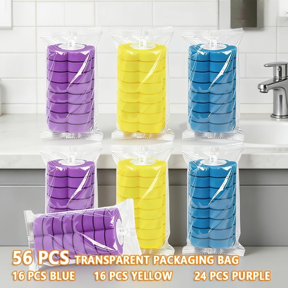 6pcs Toilet Cleaning Rod Replacement Set 3-color Transparent Packaging Bags Disposable Toilet Replacement Head Pads
