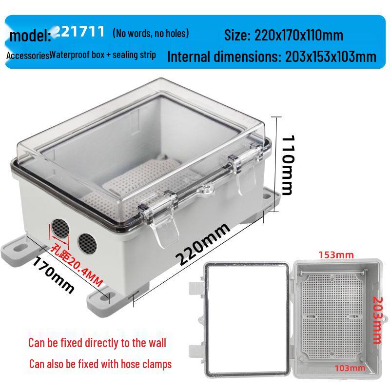 Zamykana wodoodporna skrzynka gniazdkowa zewnętrzna z osłoną przeciwdeszczową