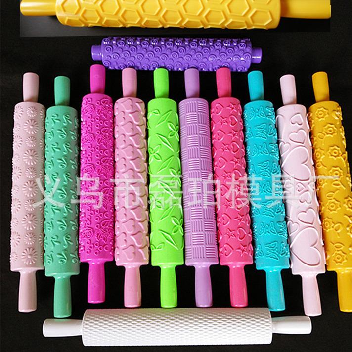 

Baking Molds: Fondant Embossing Rolling Pin & Cake Decoration Tools - 13 Patterns Yellow Small Rose #12 A2064-12