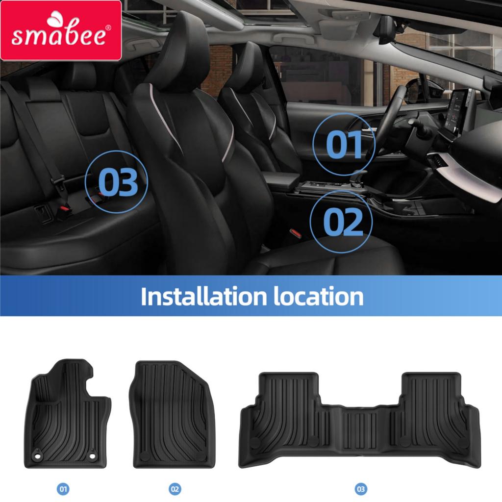 Smabee for Toyota Prius 5th Gen XW60 60 Series 2023-2026 (not fit Prime) Car Floor Mats Trunk Pad TPE 3D Foot Mat Accessories
