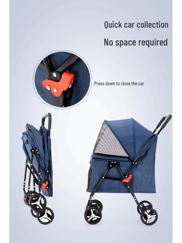 Detachable & Foldable Pet Stroller for Small To Medium Dogs & Cats