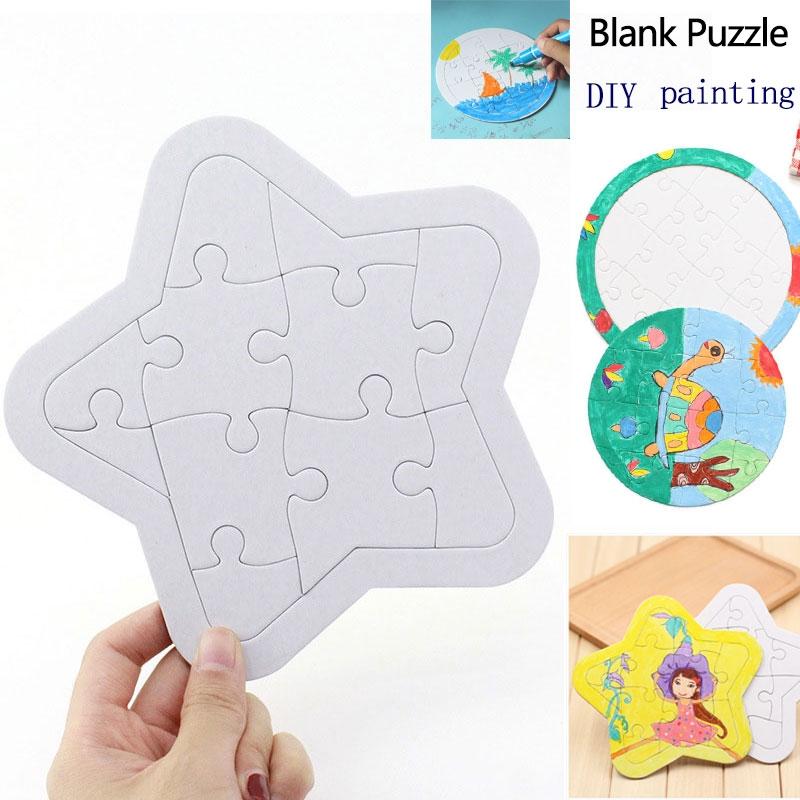 

Пустая раскраска-головоломка, бумажная белая форма, доска для детей, игрушки «сделай сам», головоломка, живопись