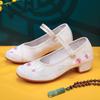 Linglan, the New Square Heel Is Matched with Cheongsam Hanfu Shoes, Ethnic Style Single Shoes, Embroidered Shoes.