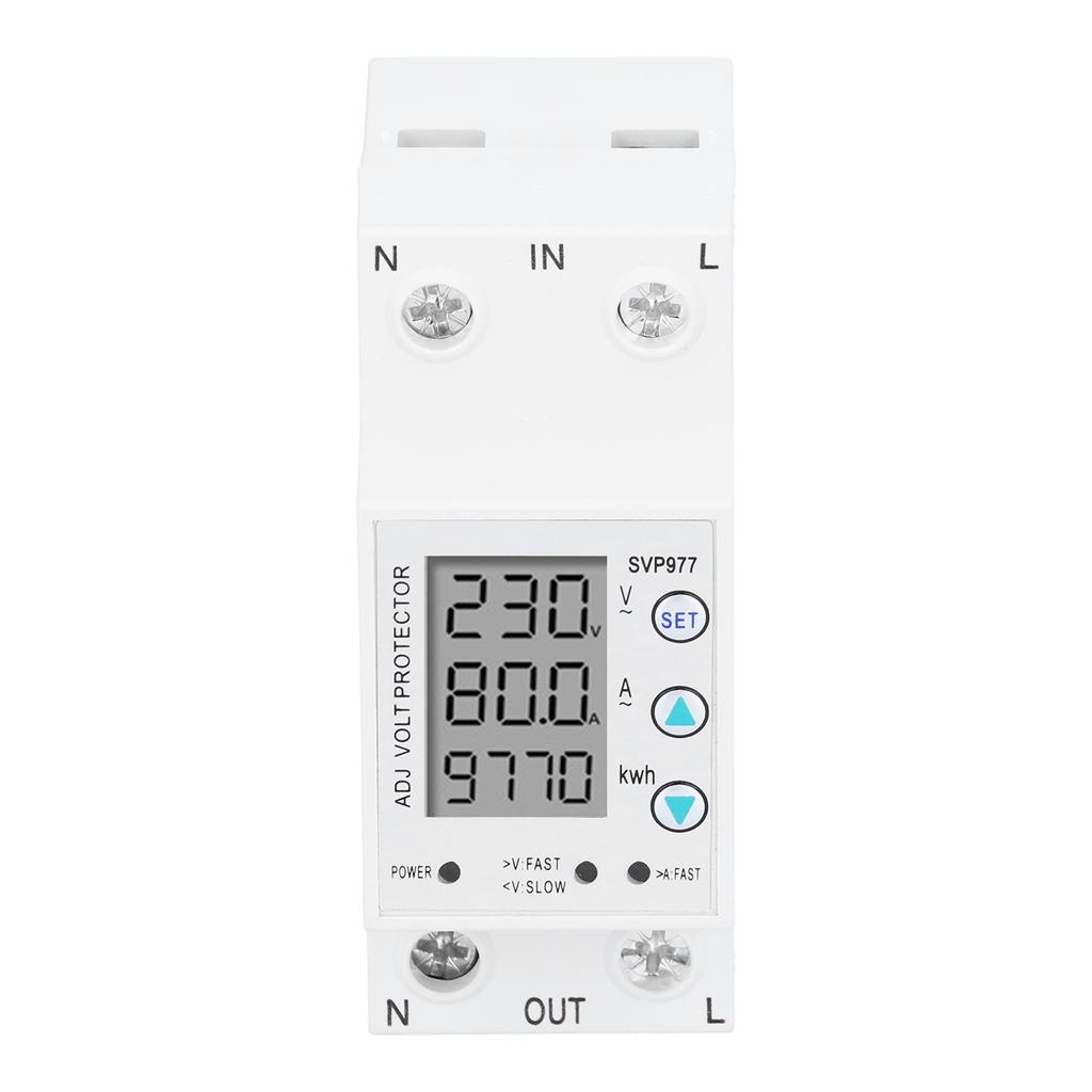 Monitoring Protector Adjustable Voltage Power Current Display Protection Device 230VAC 50 60Hz