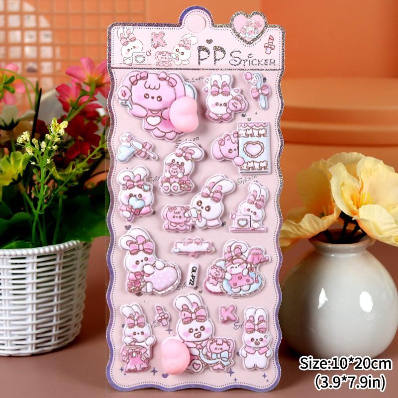 3D Cute Animal Butt Stickers Plush Pinched Happy Buttocks Sticker Stress Ease Puffy Sticker For Diy Scrapbook Phone Case Decal