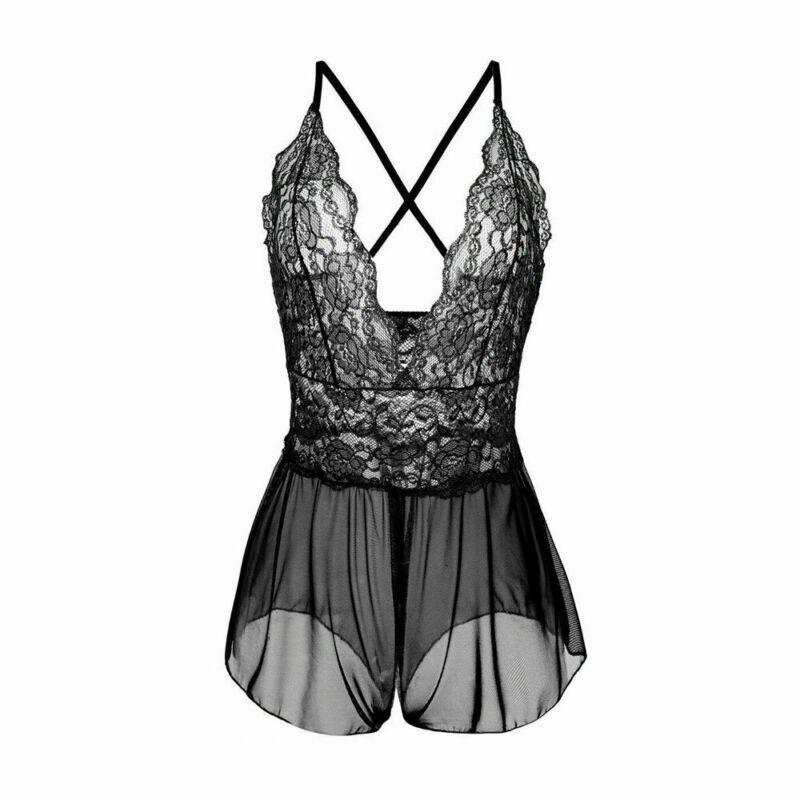 Women V Neck Lingerie Cross Back Babydoll With Adjustable Criss Cross Straps And Plus Size Options