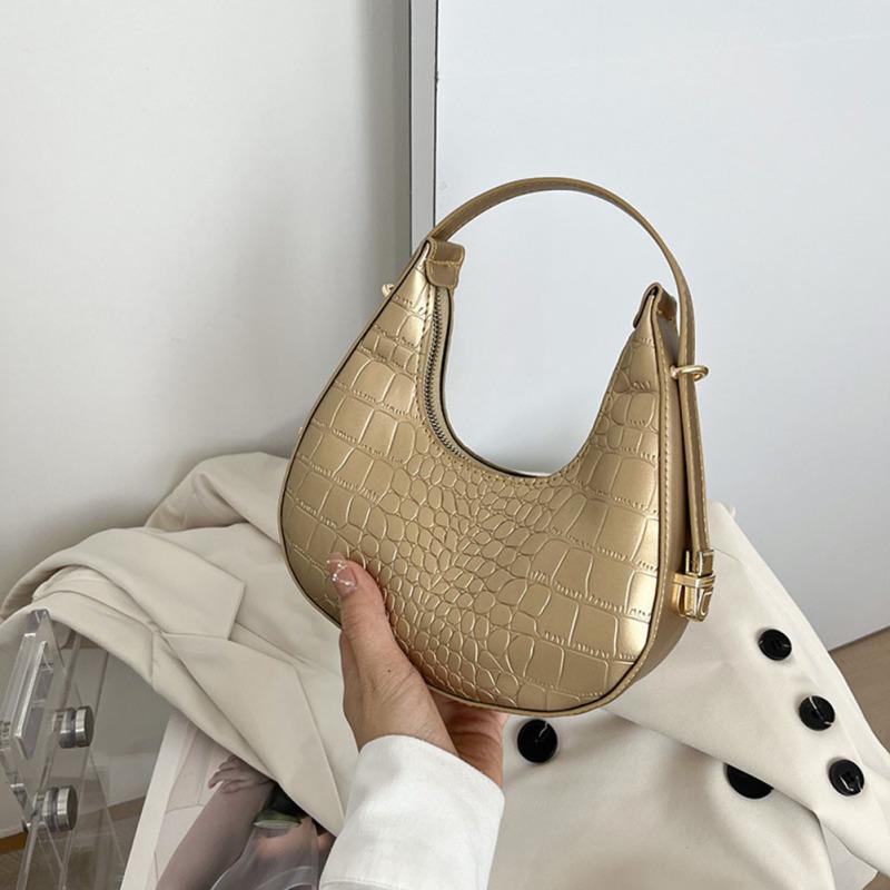 Shoulder Bags For Women Solid Color Trendy Simple Cute Tote Handbag With Zipper Closure