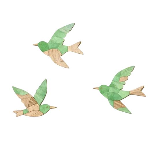 3Pcs/Set Wooden Flying Bird Rustic Bird Shape Wall Decoration Farmhouse Wall Art Wall