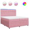VidaXL Slat Bed Base with Mattress Pink 200x200 Cm Velvet 3294735