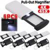 Pocket Foldable Magnifier 4X Pull-Out Magnifying Glass Illuminated Magnifiers With LED Light for Reading Jeweler Identification