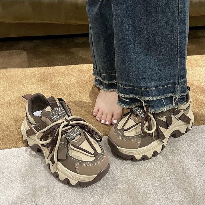 Dámské Boty Jaro Dámské Tenisky Léto Móda Platforma Sportovní boty Černá Kawaii Vulkanizované Volnočasové robustní tenisky