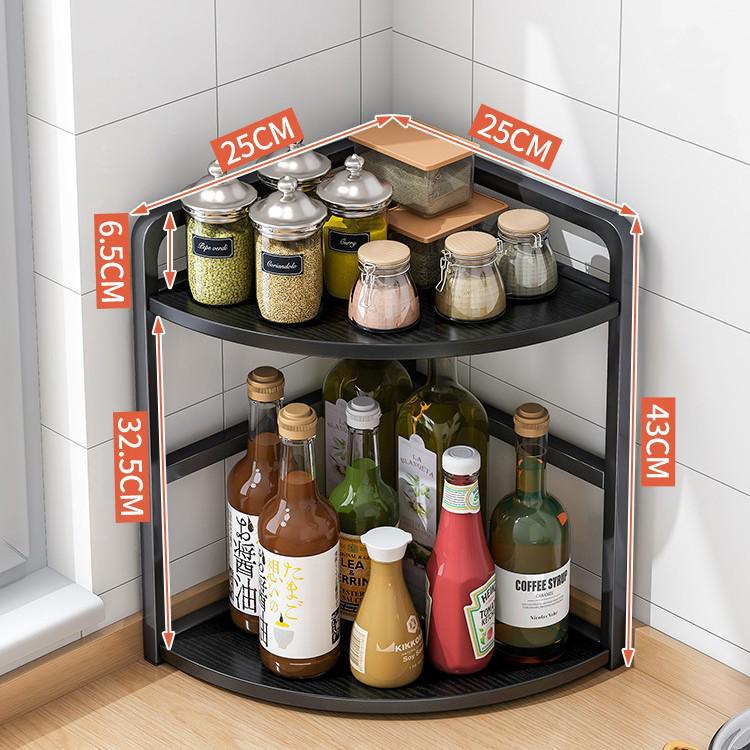 Corner Kitchen Storage Rack - Triangle Seasoning Organizer