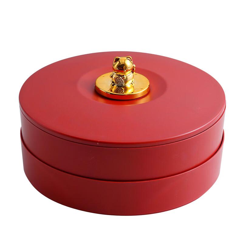 Rotatable Lucky Cat Divided Snack & Fruit Tray