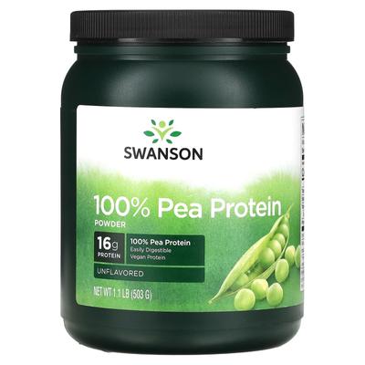 100% Pea Protein Powder, Unflavored, 1.1 Lb (503 G)