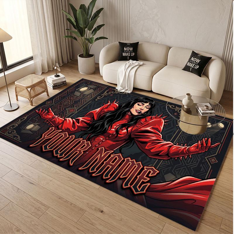 Custom Name Crystal Velvet Rug,Lady Gaga Comfortable Anti Slip Floor Mat For Room Decoration