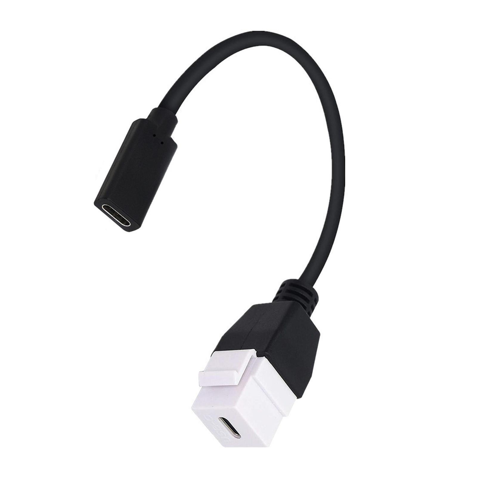 

Адаптер-вставка Keystone Jack USB C Type C Кабель 10 Гбит/с Удлинитель «мама-мама» для настенной розетки, панель 20 см белый