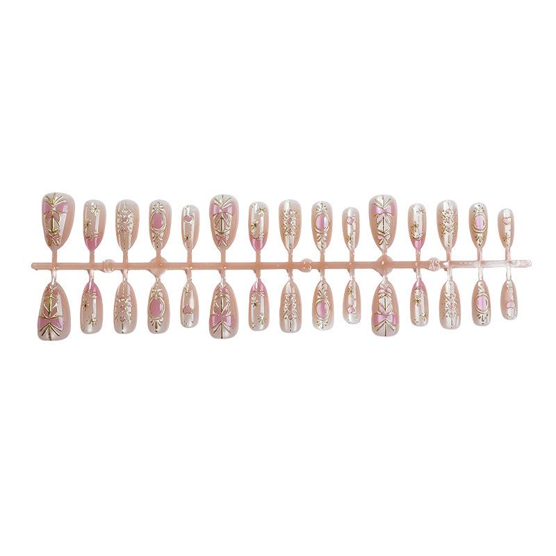 30-Piece Wearable Short Nail Art Set: Stylish High-Grade Fake Fingernail Stickers