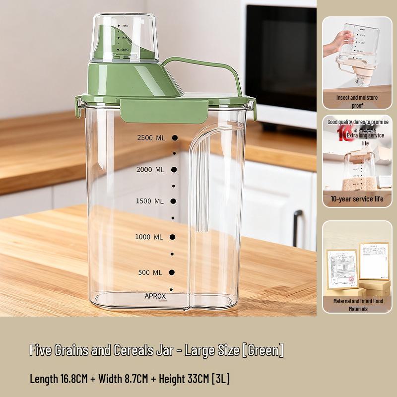 Food-Grade Kitchen Storage Box - Sealed, Thickened, Insect & Moisture-Proof, for Nuts, Cereal, Rice