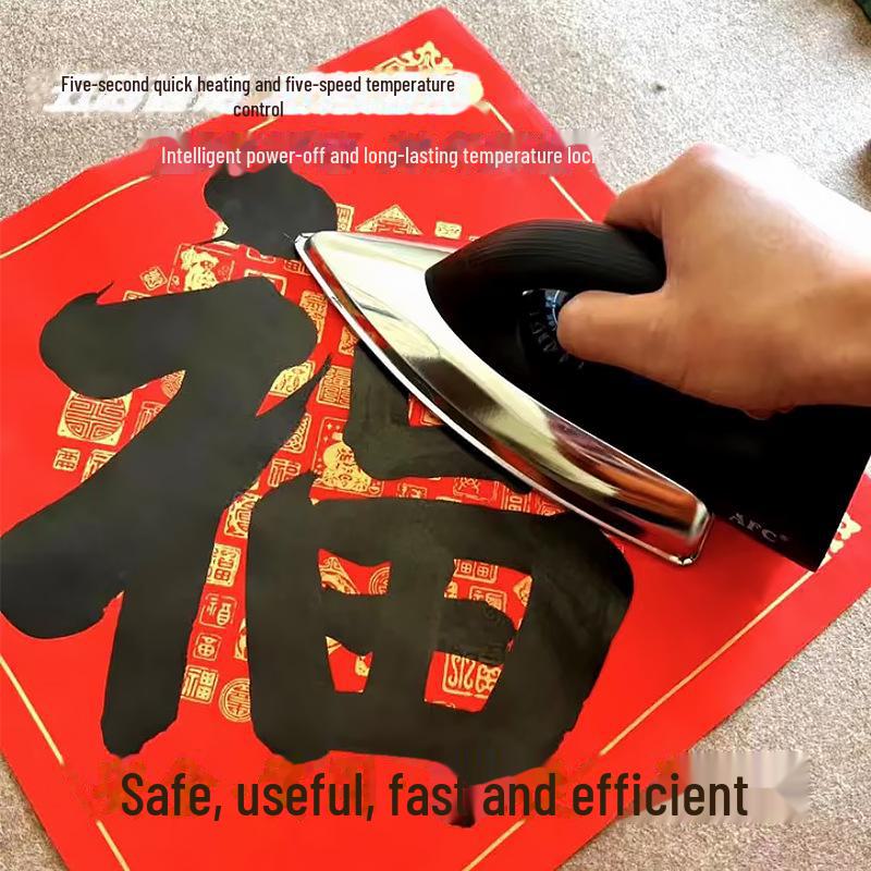 Handgjort elektriskt strykjärn för kalligrafi och målning: Varmfoliering, Borttagning av rynkor i rispapper