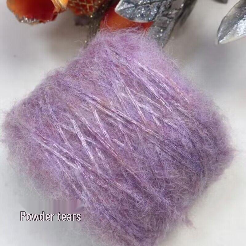 Blue Tear Spray Mohair Yarn: Gold-Thread Starry Sky Series for Chunky Knit Scarves