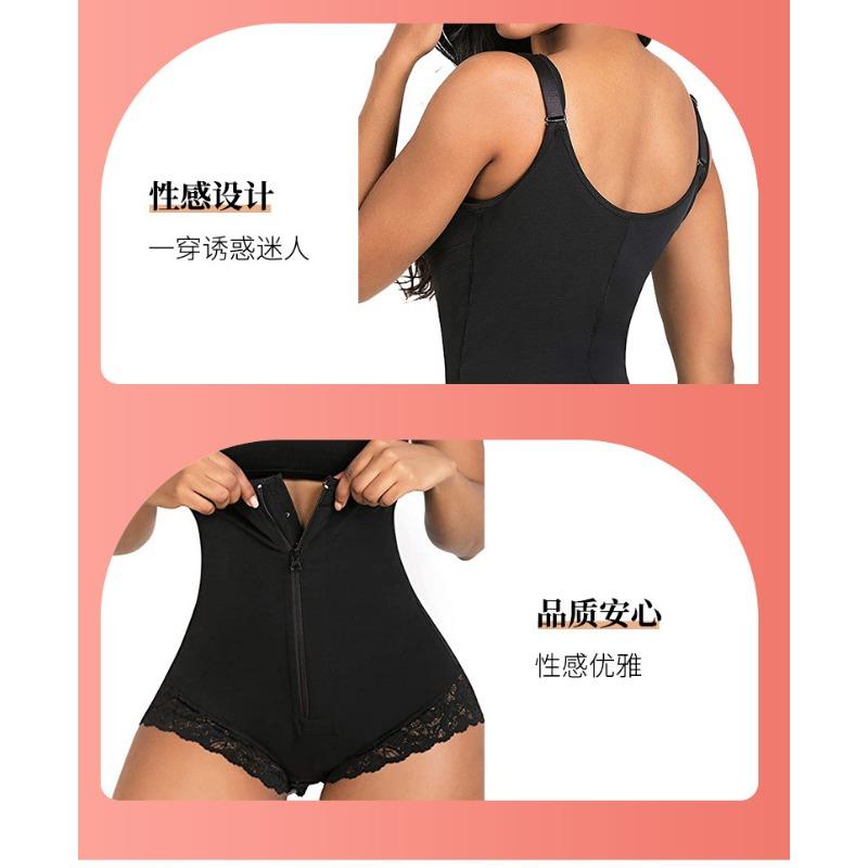 Women One Piece Zipper Triangular Crotch Body Shaper Tummy Control Butt Lift Shapewear