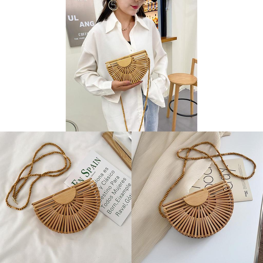 Woven Straw Bag For Women With Openwork Design Perfect For Beach And Casual Outings