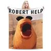 Marcus The Worm Meme Blanket Fleece Decoration Robert Help Me Breathable Lightweight Thin Throw Blankets for Sofa Bedspread