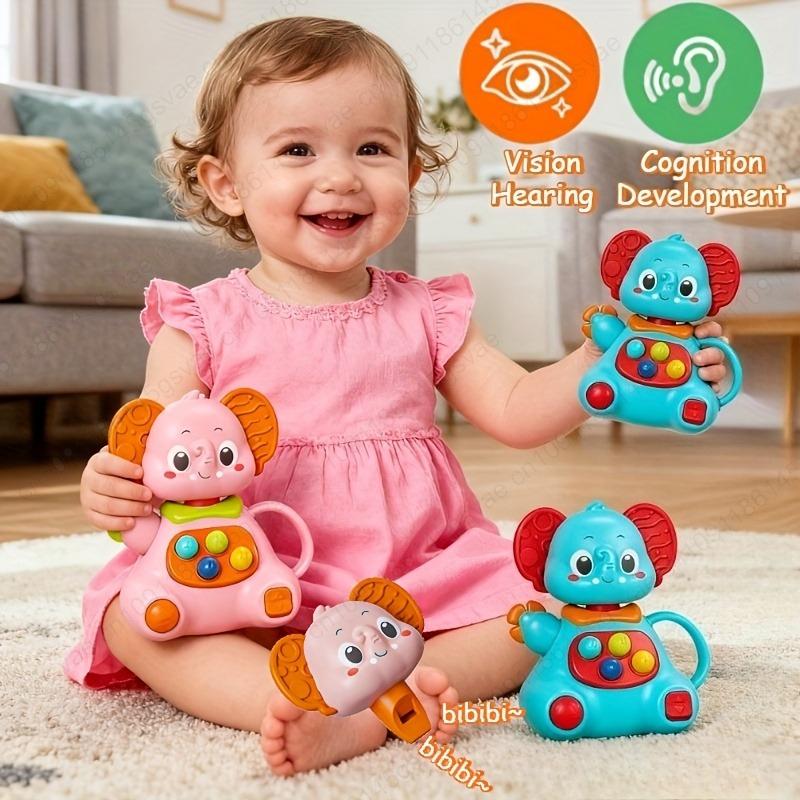 Cute And Interesting Hand-Held Baby Rattle, Puzzle Early Education Elephant/Deer Rattle Plastic Ball, ABS Material